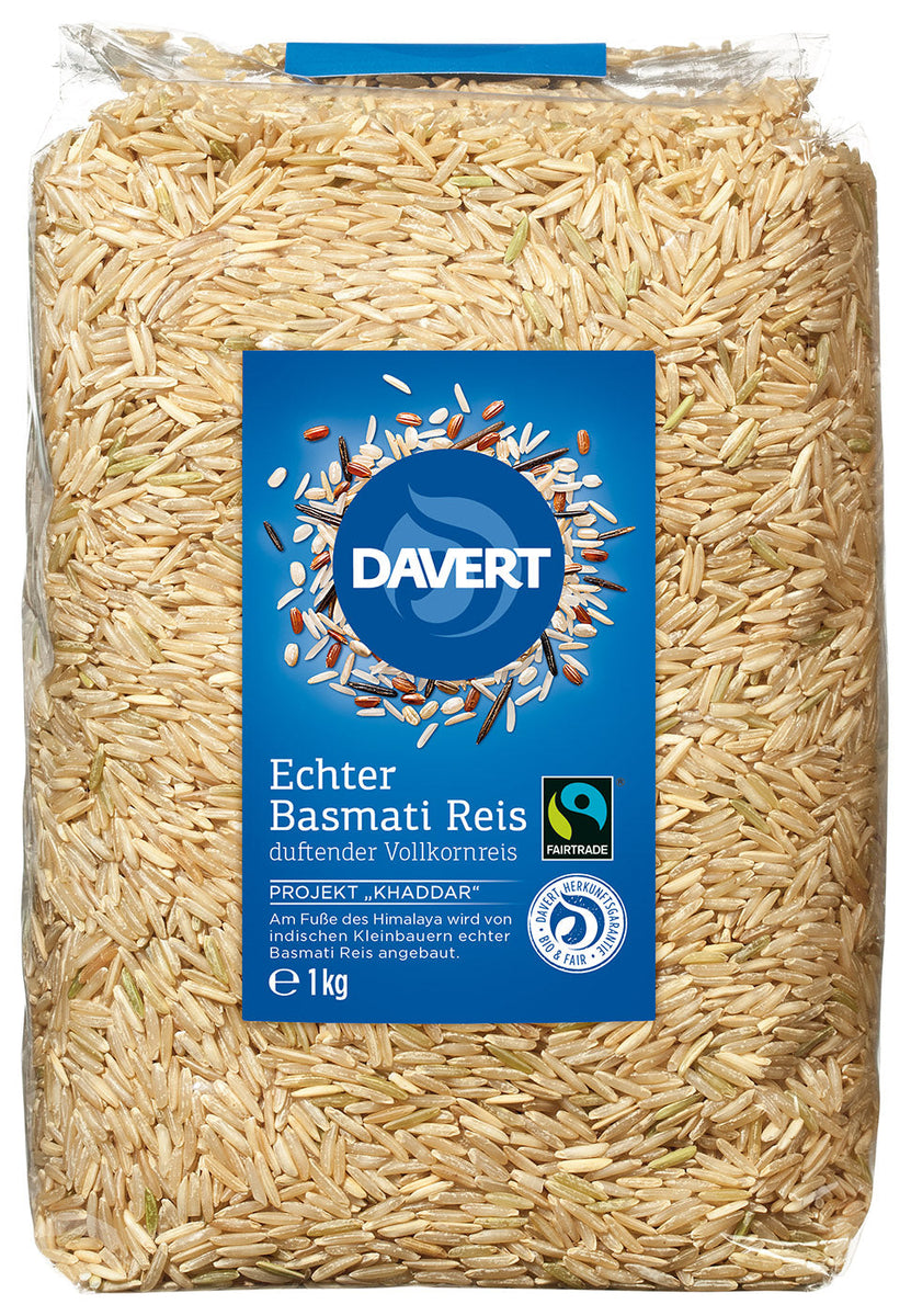 Bio Echter Basmati Reis, braun (Naturreis) 1 kg AllBio Naturkost
