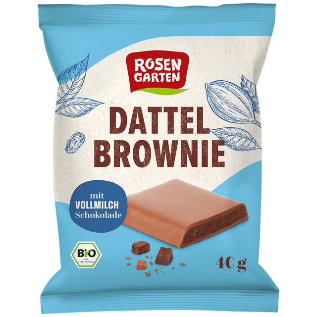 Bio Dattel Brownie mit Vollmilch Schokolade, 40 g - YOGISHOP