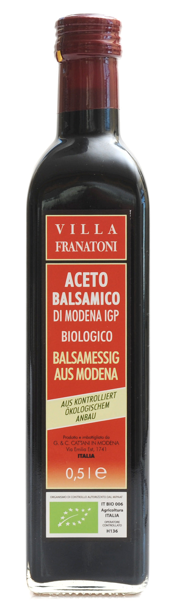 Bio Aceto Balsamico di Modena, 500 ml - YOGISHOP