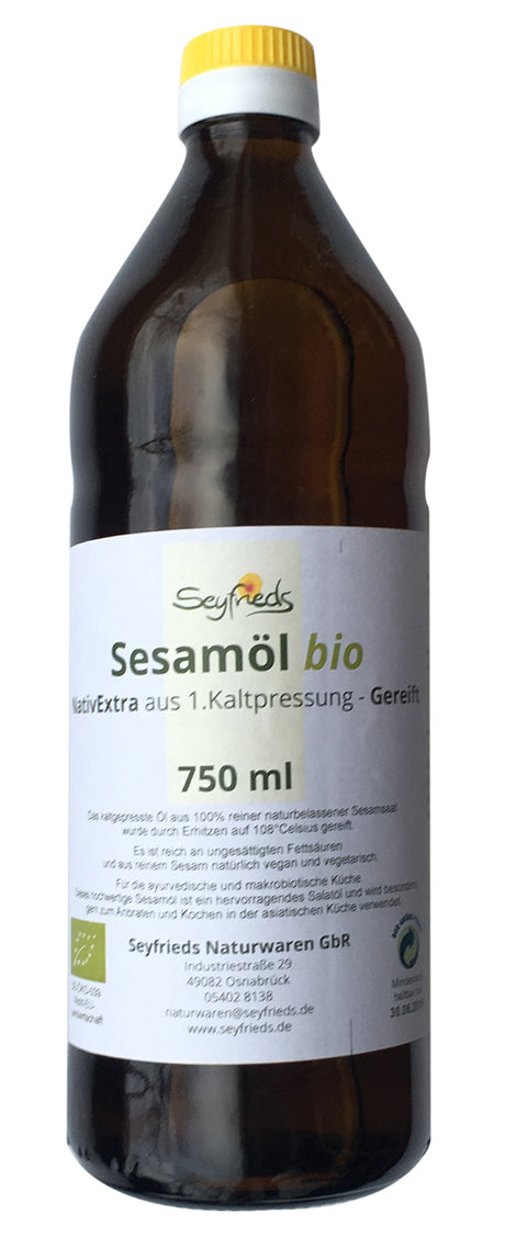 Bio Sesamöl NativExtra, 1. Kaltpressung - gereift, 750 ml - YOGISHOP