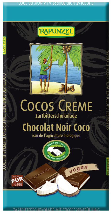 Bio Zartbitter-Schokolade Cocos-Creme, 100 g - YOGISHOP