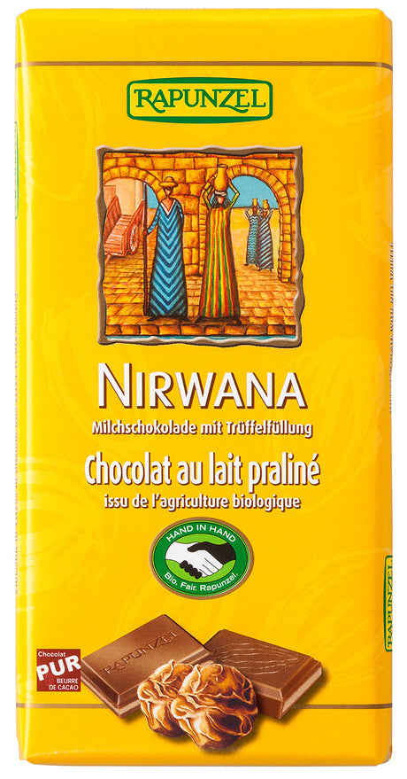 Bio Nirwana Milchschokolade mit Praliné-Füllung, 100 g - YOGISHOP