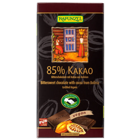 Bio Bitterschokolade 85% Kakao, 80 g - YOGISHOP