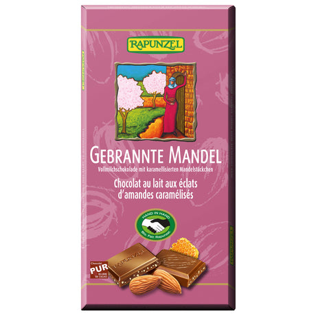 Bio Vollmilch Schokolade gebrannte Mandeln, 100 g - YOGISHOP