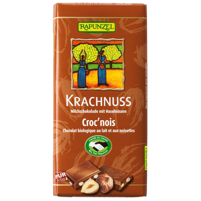 Bio Krachnuss Vollmilch Schokolade Haselnuss, 100 g - YOGISHOP