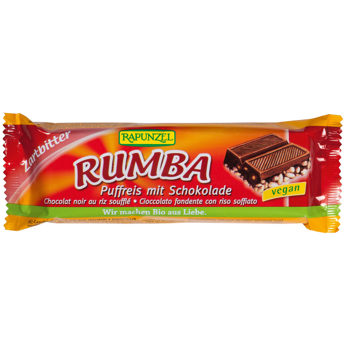 Bio Rumba Puffreisriegel Zartbitter, 50 g - YOGISHOP
