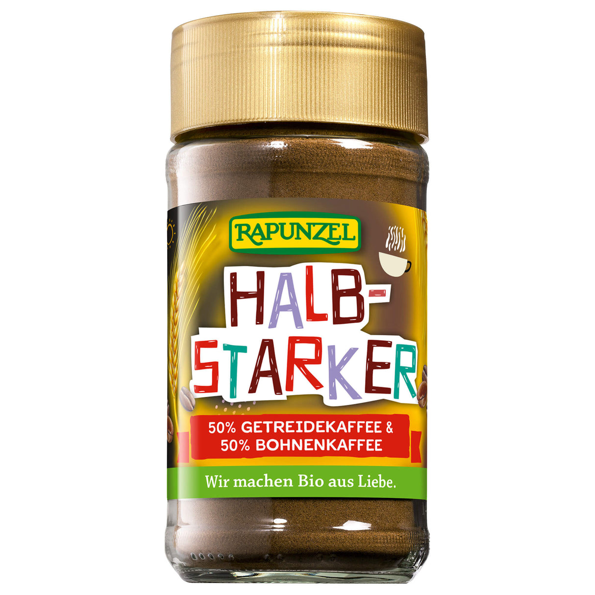 Bio Halbstarker Instant 50% Getreidekaffee, 100 g - YOGISHOP