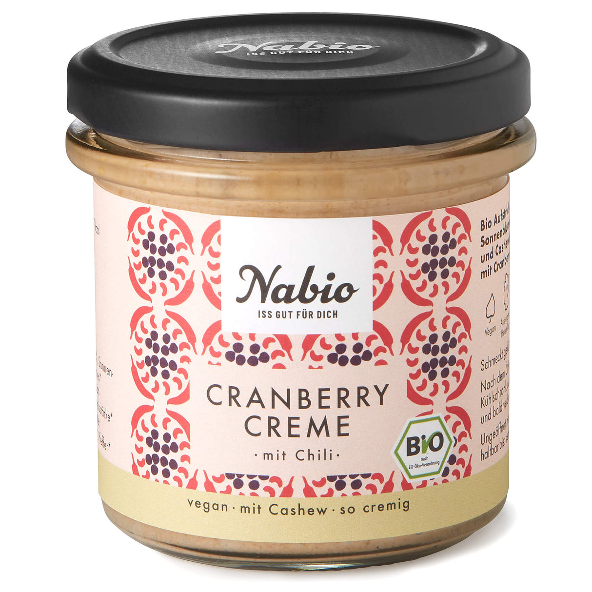 Bio Aufstrich Cranberry Creme mit Chili, 135 g - YOGISHOP