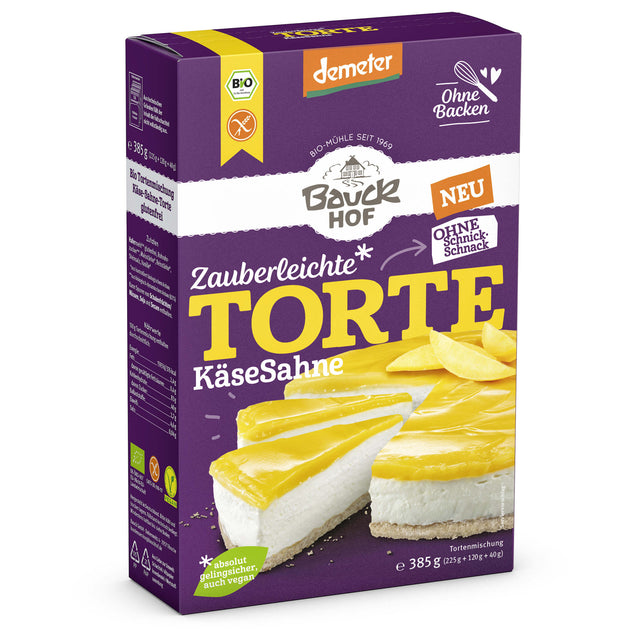 Bio Backmischung Käse Sahne Torte glutenfrei demeter, 385 g - YOGISHOP