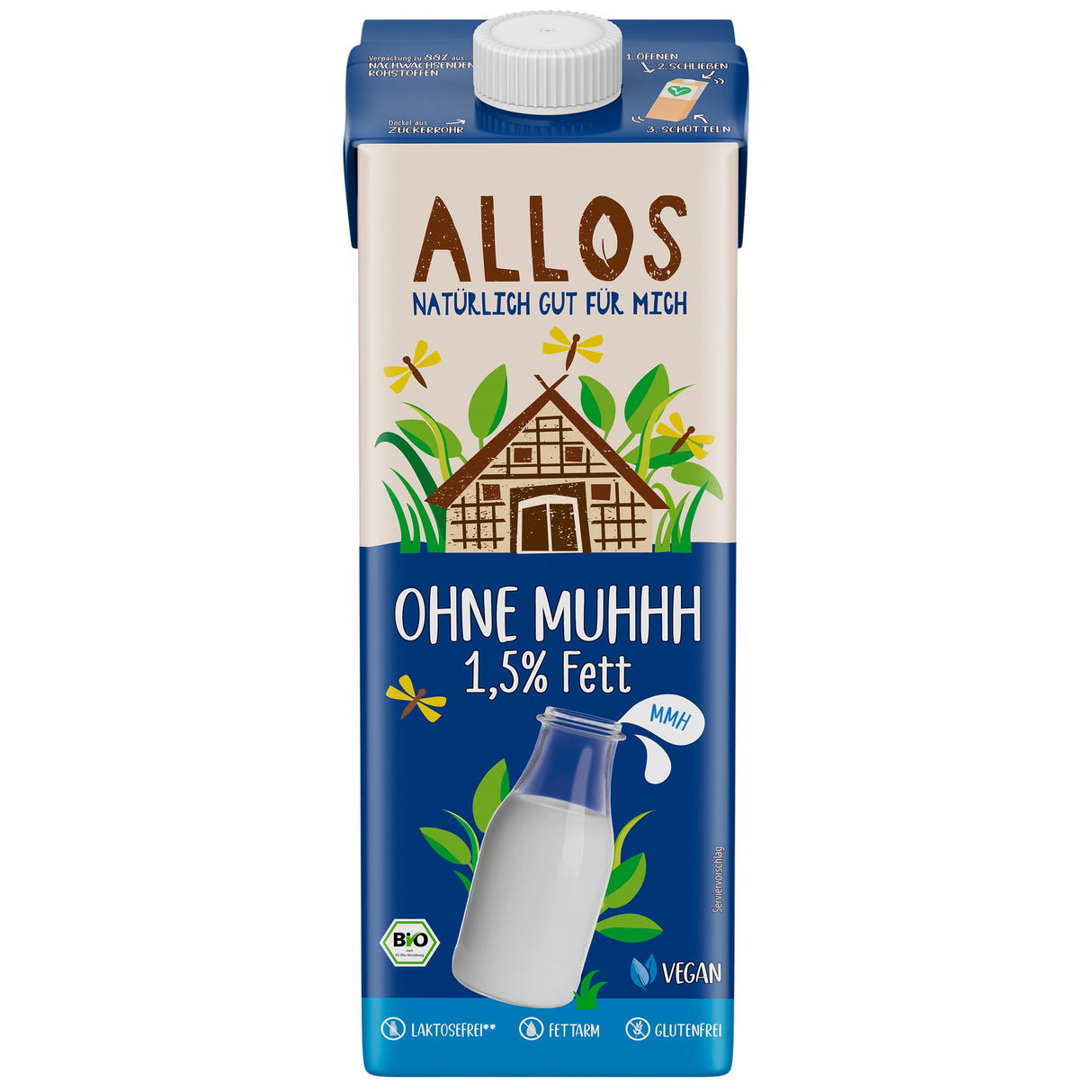 Bio Ohne Muhhh Drink 1,5% Fett, 1 l - All-Bio Naturkost