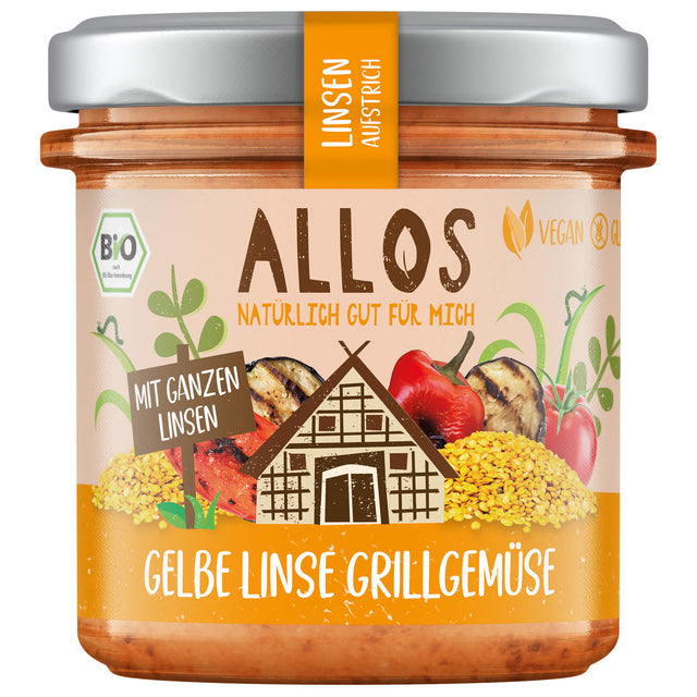 Bio Linsen-Aufstrich Gelbe Linse Grillgemüse, 140 g - YOGISHOP