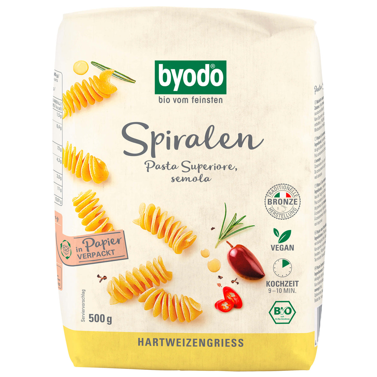 Bio Spiralen semola, 500 g - YOGISHOP