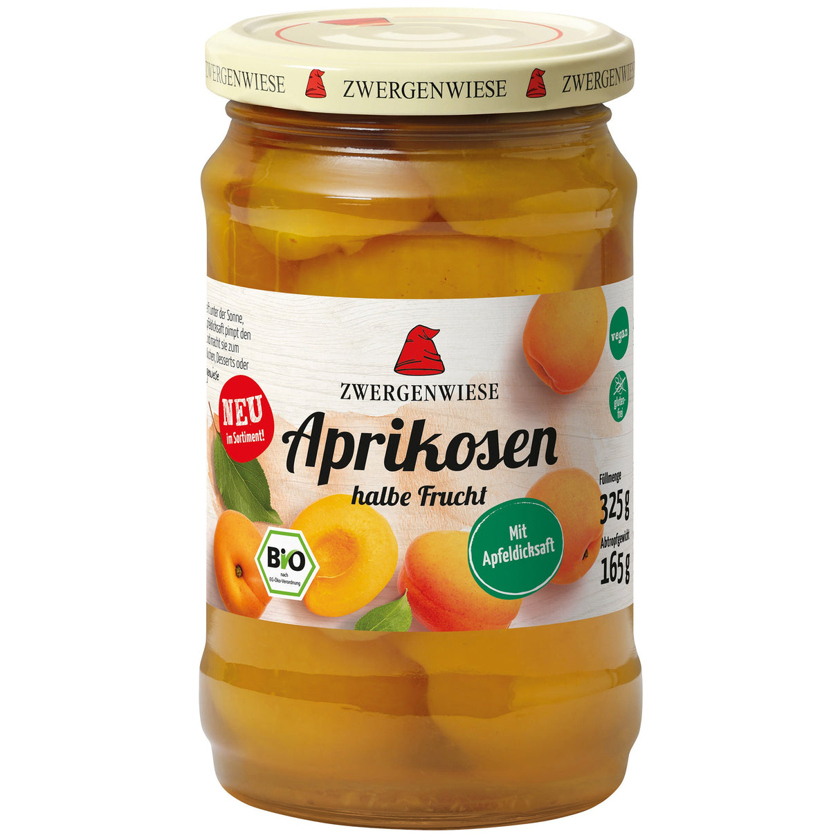 Bio Aprikosen mit Apfeldicksaft, 325 g - All-Bio Naturkost