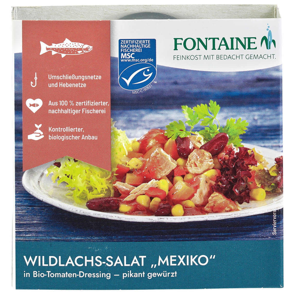 Bio Wildlachs-Salat Mexico in Bio-Tomatendressing, 200 g