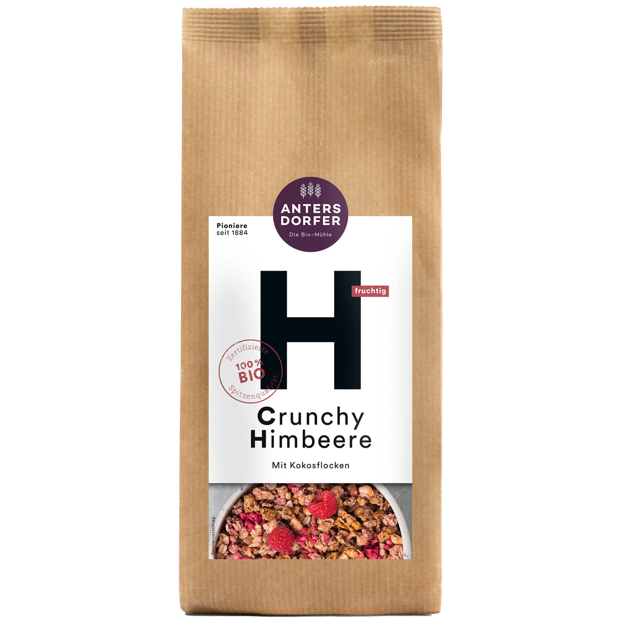 Bio Crunchy Himbeere mit Kokosflocken, 375 g - YOGISHOP