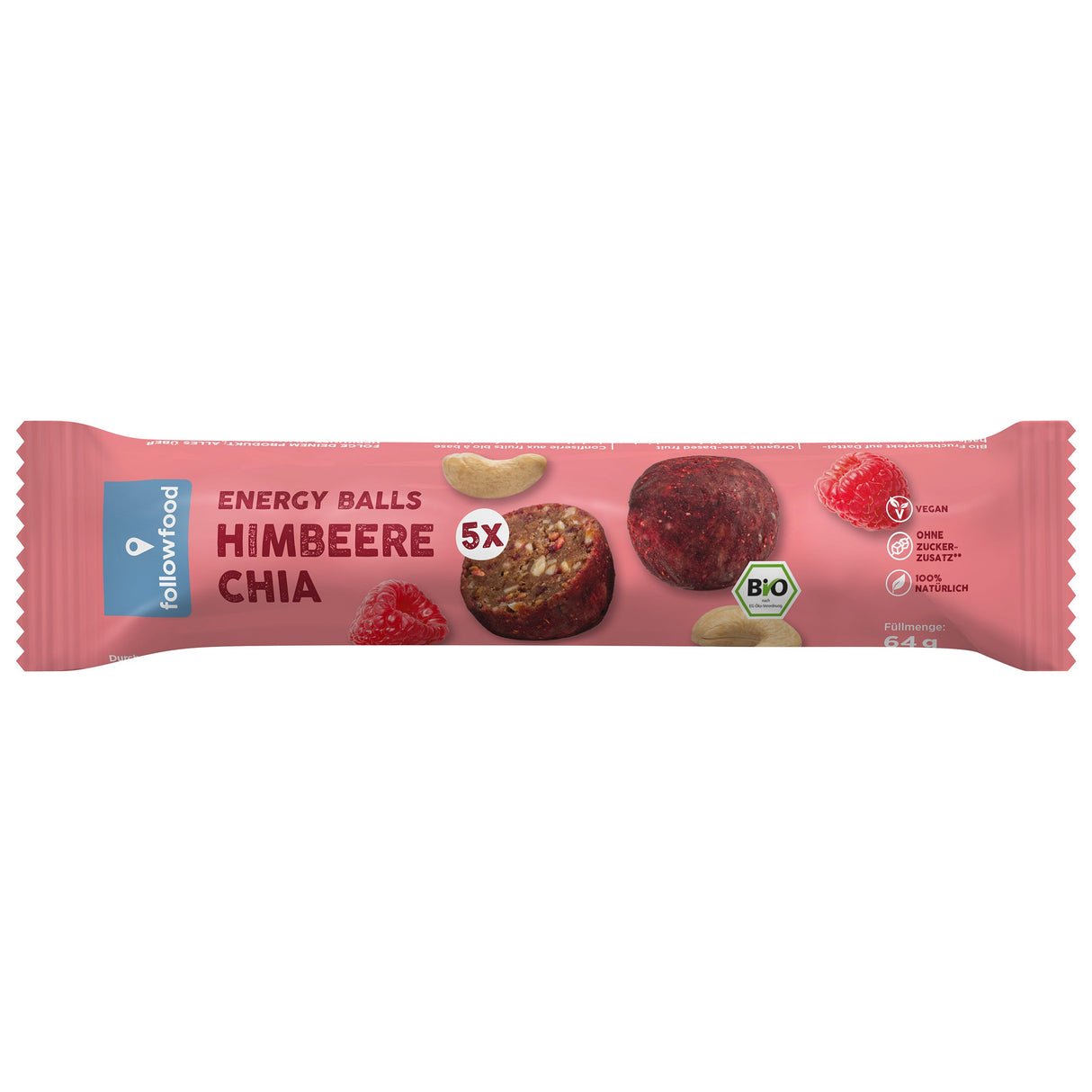 Bio Himbeere & Chia Dattelkugeln, 50 g
