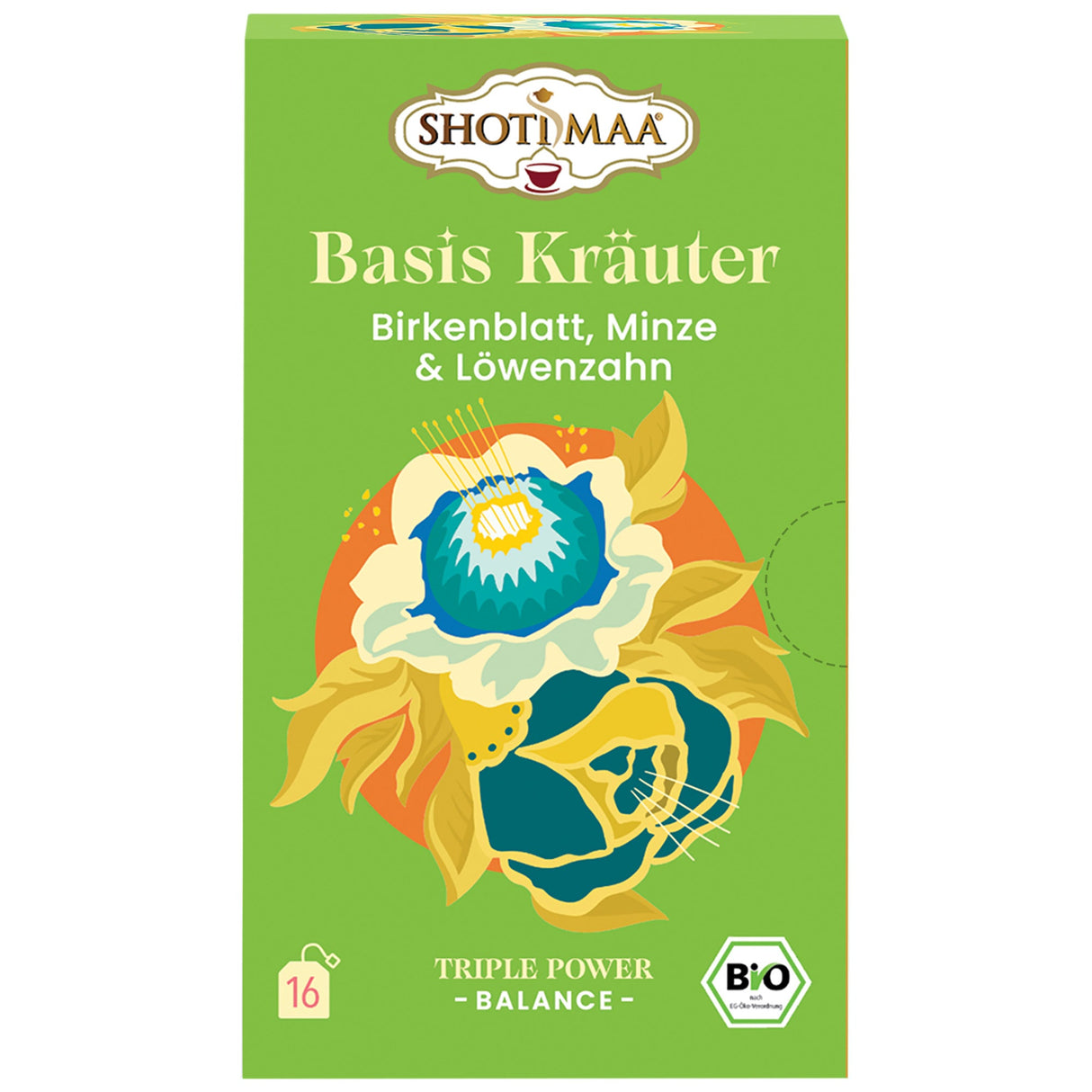 Bio Basis Kräuter Tee - Birkenblatt Minze & Löwenzahn, 32 g