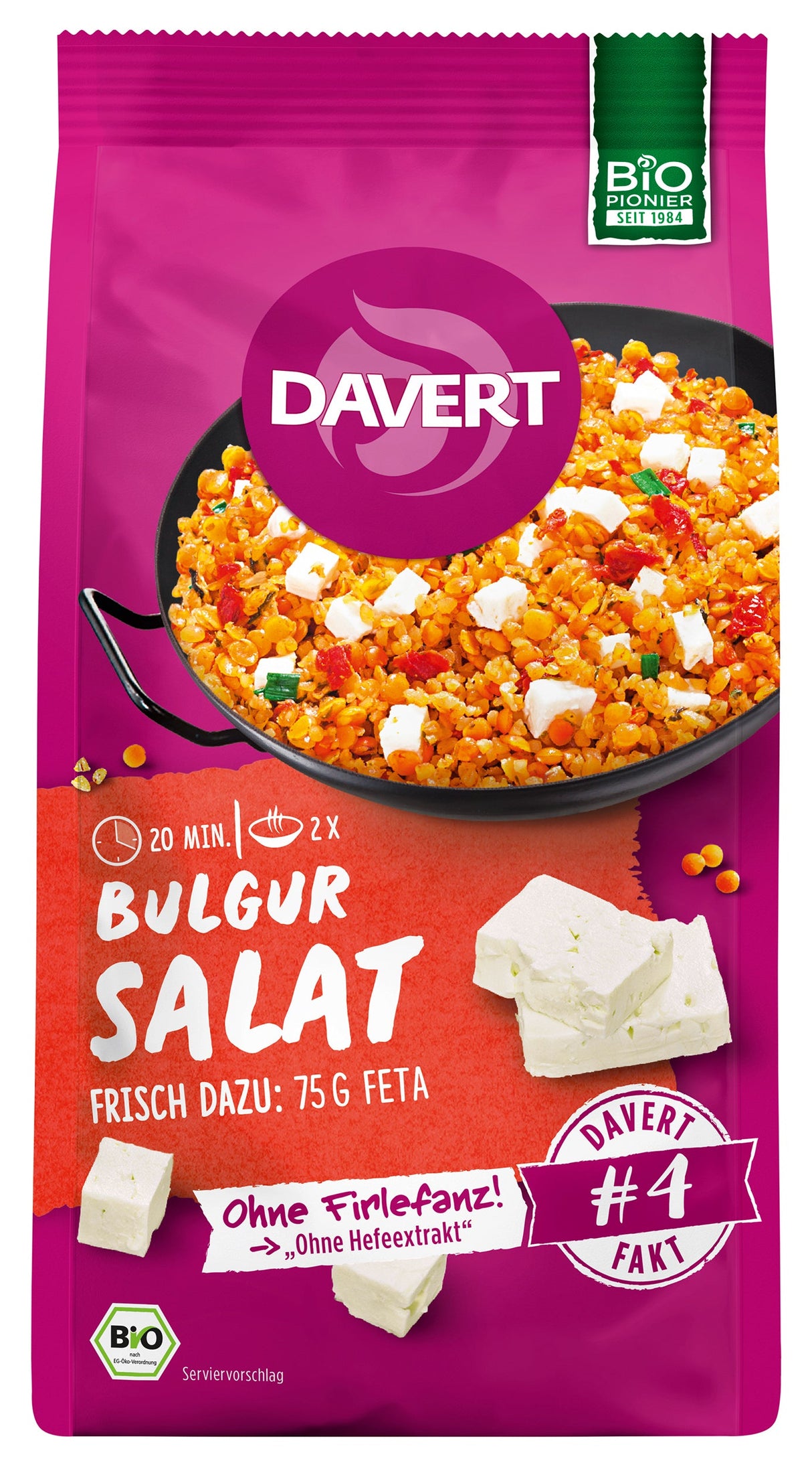 Bio Bulgur Salat mit roten Linsen, 170 g - YOGISHOP