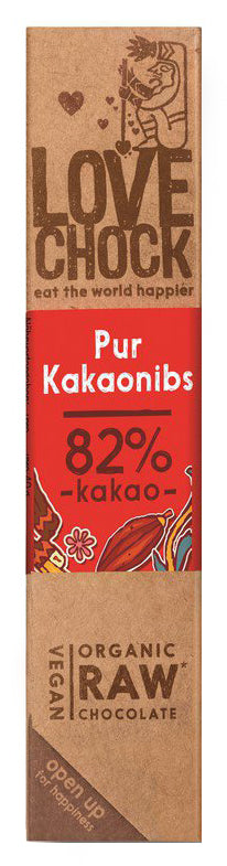 Bio Lovechock Riegel Pur-Kakaonibs, 40 g - YOGISHOP