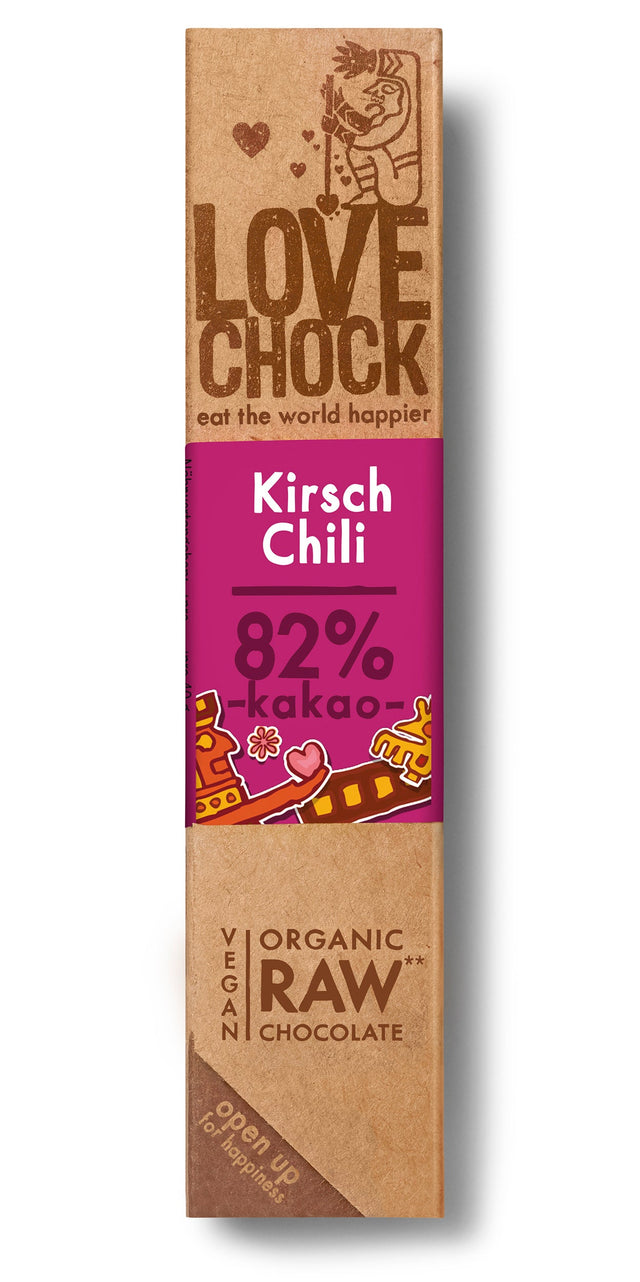 Bio Lovechock Riegel Kirsch-Chili, 40 g - YOGISHOP