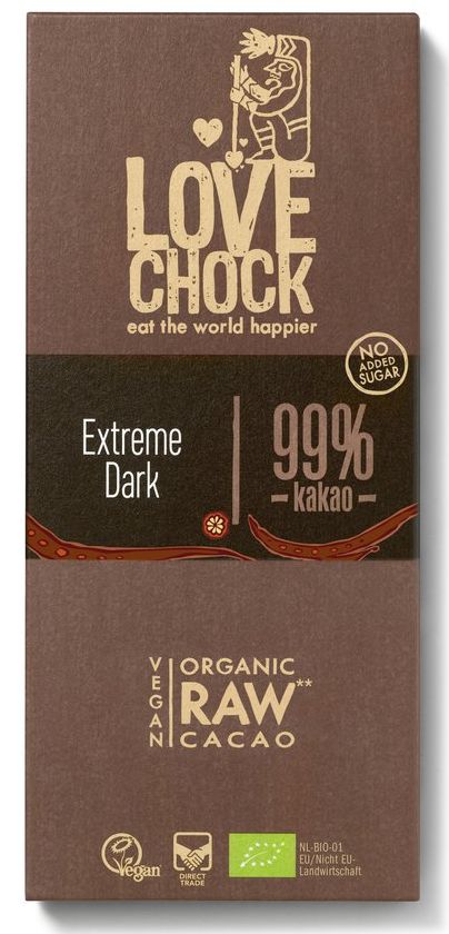 Bio Lovechock Tafel Extreme Dark 99%, 70 g - YOGISHOP