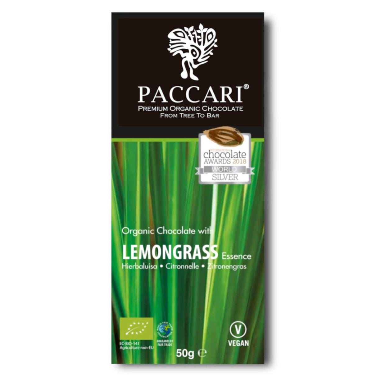 Bio Schokolade Zitronengras, 60% Kakao, 50 g - YOGISHOP