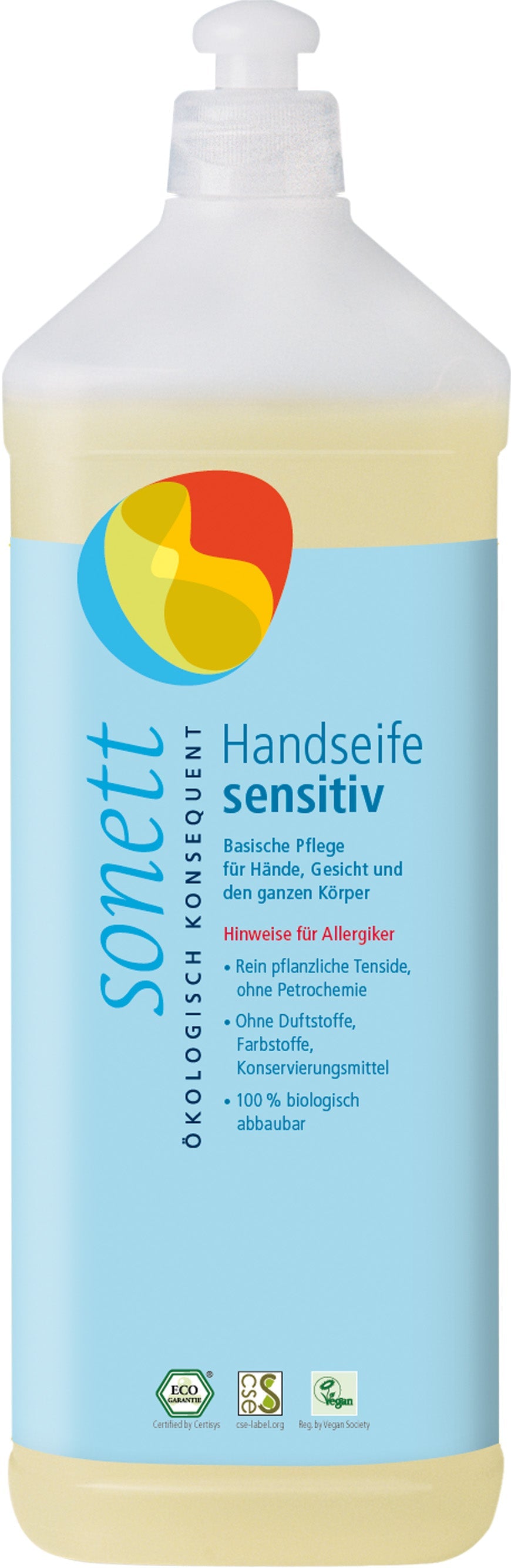Handseife sensitiv, Nachfüllflasche, 1 l - YOGISHOP