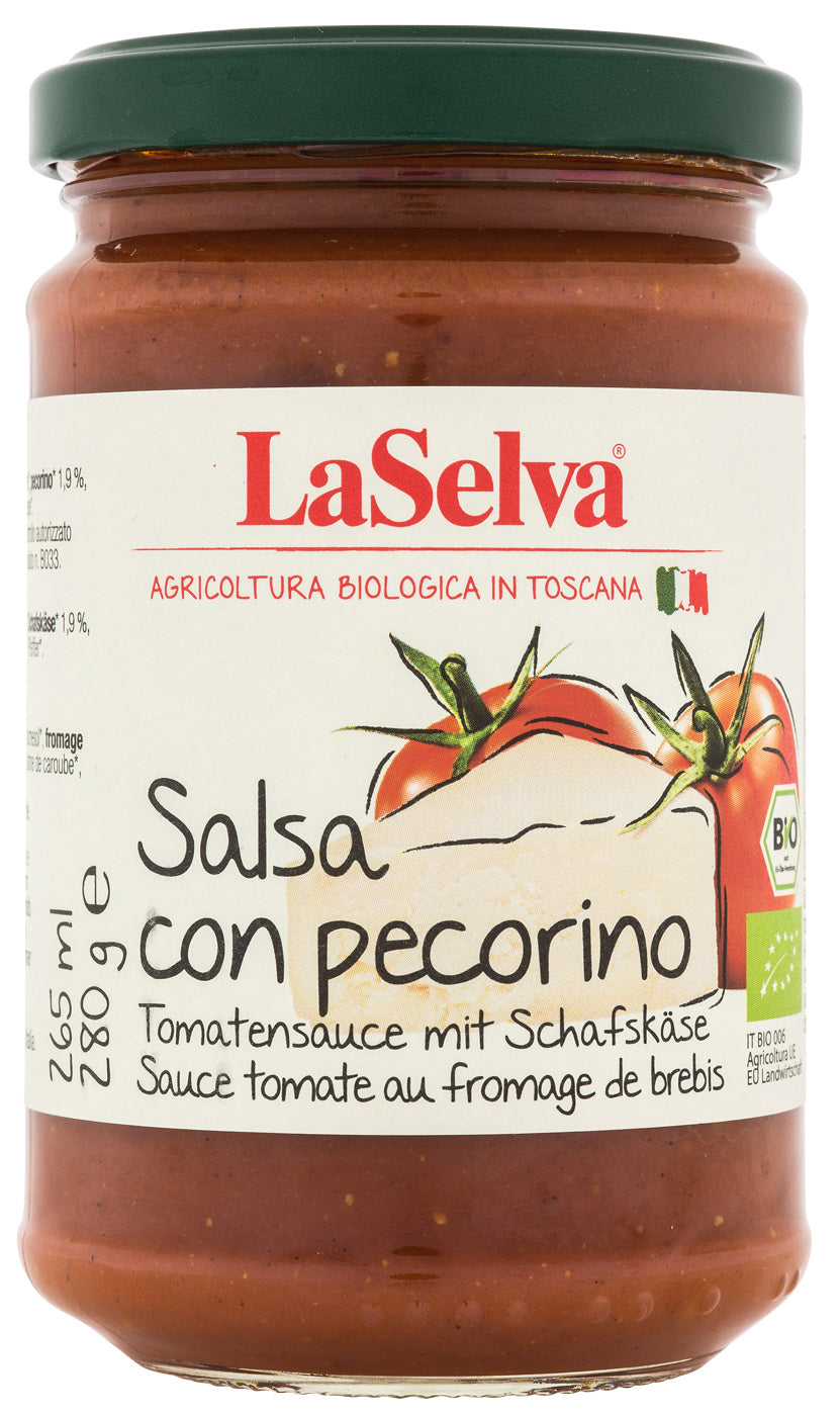 Bio Salsa con pecorino, Tomatensauce mit Schafskäse, 280 g - YOGISHOP