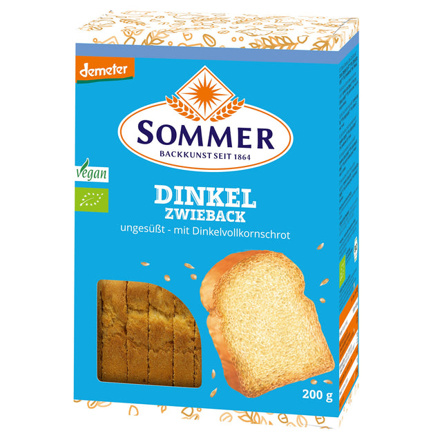 Bio Dinkel-Zwieback, demeter, ungesüßt, 200 g - YOGISHOP