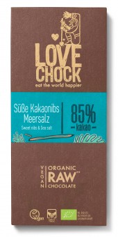Bio Lovechock Tafel Süße Kakaonibs-Meersalz, 70 g 