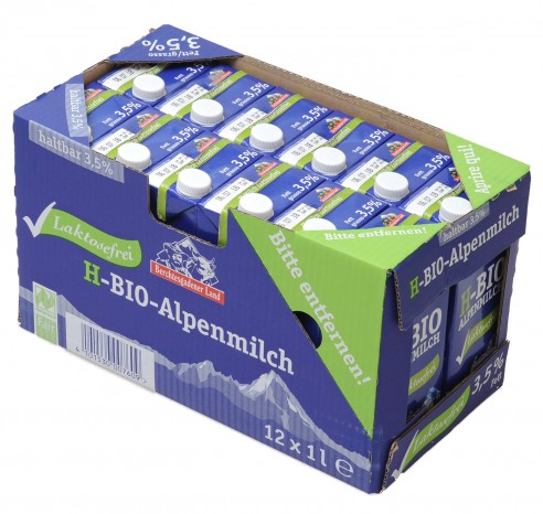 Haltbare Bio-Alpenmilch laktosefrei 3,5%, 12x1 l 