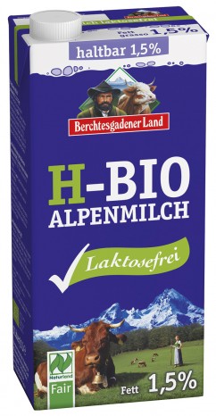 Haltbare Bio-Alpenmilch laktosefrei 1,5%, 1 l 