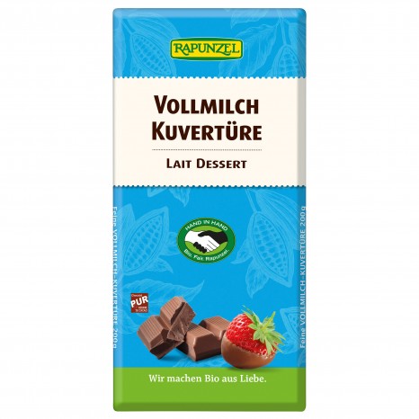 Bio Vollmilch-Kuvertüre, 200 g 
