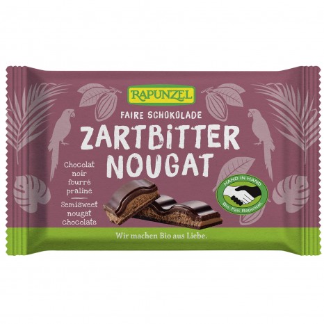 Bio Zartbitter Nougat Schokolade, 100 g 