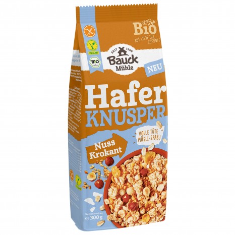 Bio Hafer Knusper Müsli Nuss Krokant glutenfrei, 300 g 