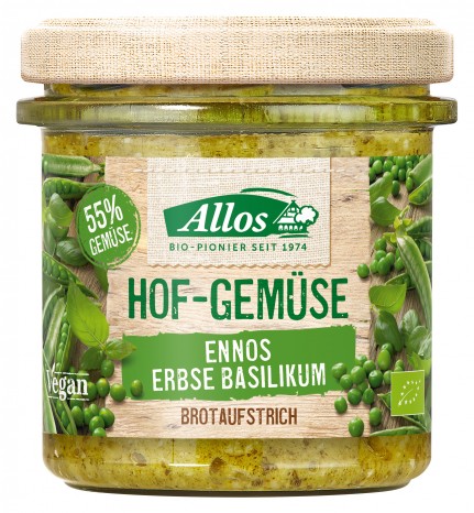 Bio Hof-Gemüse Ennos Erbse-Basilikum, 135 g 