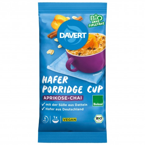 Bio Hafer Porridge Cup Aprikose Chai, 65 g 