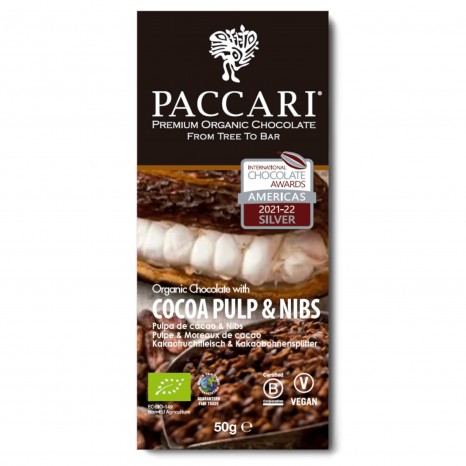 Bio Schokolade Kakaopulpe & Nibs, 60% Kakao, 50 g 