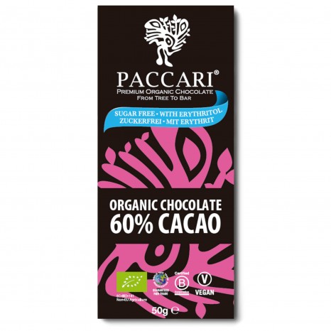 Bio Schokolade 60% Kakao - zuckerfrei, 50 g 