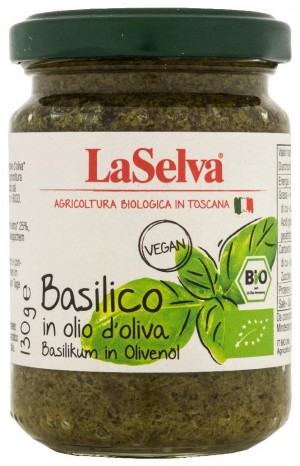 Bio Basilico in olio d'oliva, Basilikum in Olivenöl, 130 g 