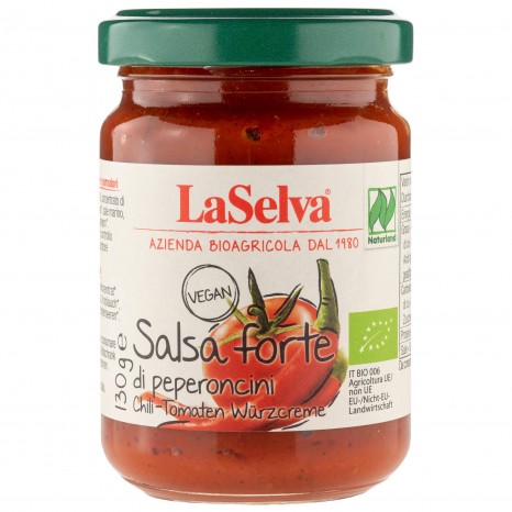 Bio Salsa forte di peperoncini, pikante Chili-Tomaten Würzcreme, 130 g 