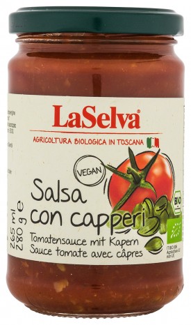Bio Salsa ai Capperi, Tomatensauce mit Kapern, 280 g 