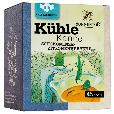 Bio Kühle Kanne Schokominze Zitronenverbene Tee, 16 x 2 g 