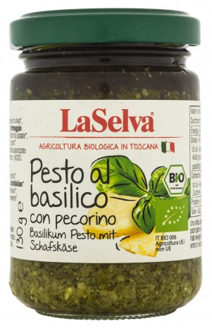 Bio Basilikum Pesto mit Schafskäse, 130 g 