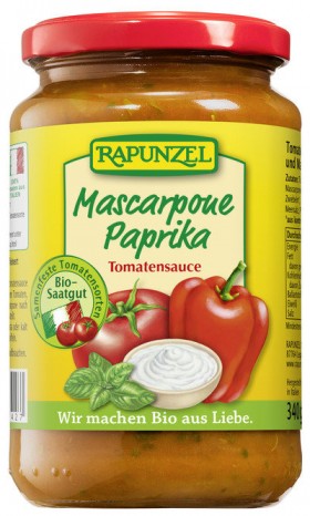 Bio Tomatensauce Mascarpone Paprika, 330 ml 