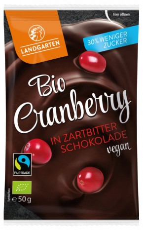 Bio Cranberry in Zartbitter-Schokolade, 50 g 