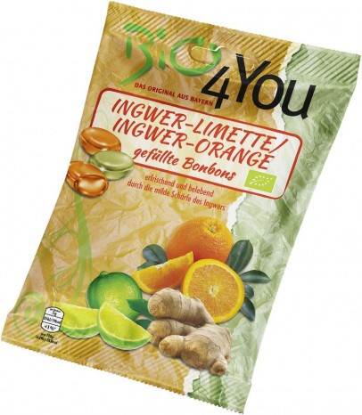 Bio Bonbon Ingwer-Limette & Ingwer-Orange, 75 g 