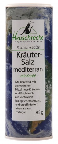 Bio Premium Kräutersalz mediterran, mit Knobi, 85 g 