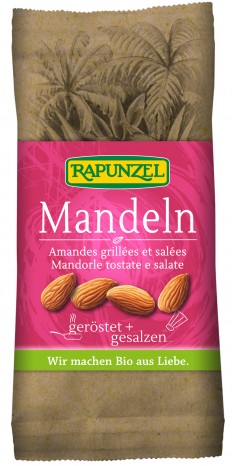 Bio Mandeln, geröstet + gesalzen, 60 g 