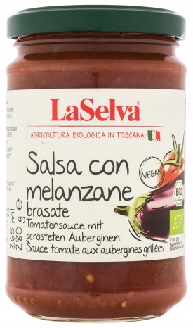 Bio Salsa con melanzane brasate, Tomatensauce mit gerösteten Auberginen, 280 g 